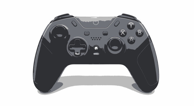 Modern gaming controller isolated on white background with ergonomic design, digital entertainment concept for esports, console gaming and interactive media branding