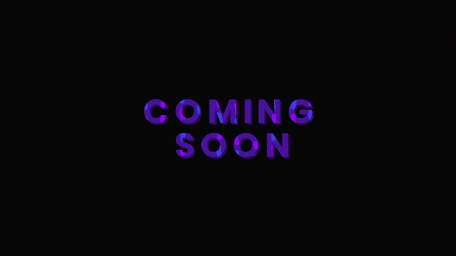 Coming Soon Neon Purple Text Animation Black Background Loop For Teaser Announcements Social Media