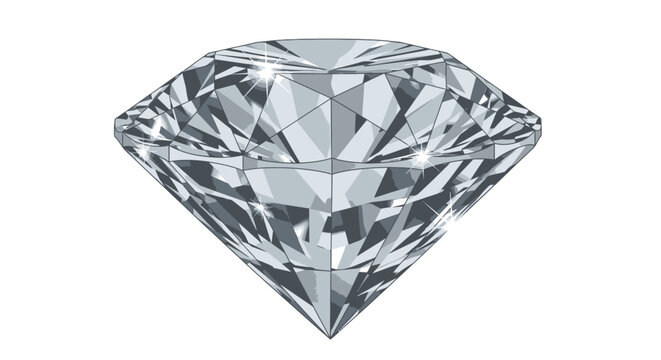 Luxury cut diamond gemstone with brilliant facets and crystal clarity isolated on white background, premium jewelry concept for engagement, fashion branding and luxury advertising