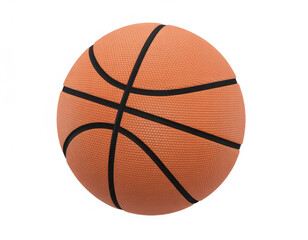 Fototapeta premium Orange textured basketball isolated on a white background, with black lines