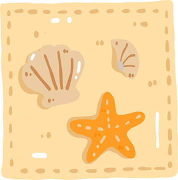 Coastal Seashell Patchwork Graphic