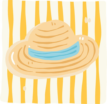 Coastal Sun Hat Patchwork Graphic