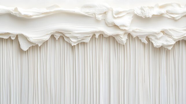 Abstract Texture of White Paint with Layered Creamy Brushstrokes and Smooth Finishes