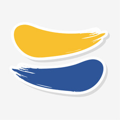 Fototapeta premium Yellow and Blue Brush Stroke Shapes