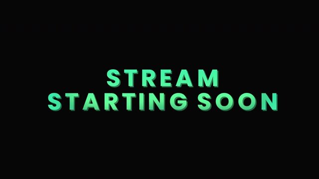 Stream Starting Soon Neon Text With Loading Dots On Black Looping Background For Live Stream