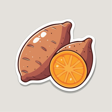 Sweet Potatoes and Orange Slice Illustration