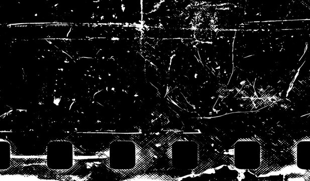 Grunge film texture, vintage dark background. Overlay backdrop for digital design, cinematic video, product mockup. Adds retro, noise effect. Transparent background.