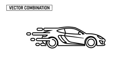 Fototapeta premium Vector sports car speeding illustration.
