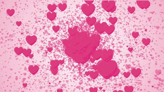 3d heart render seamless loop 4k. 3D Render of romantic background valentines day 14 february Flying Hearts Loop fantasy, magical, princess videos.