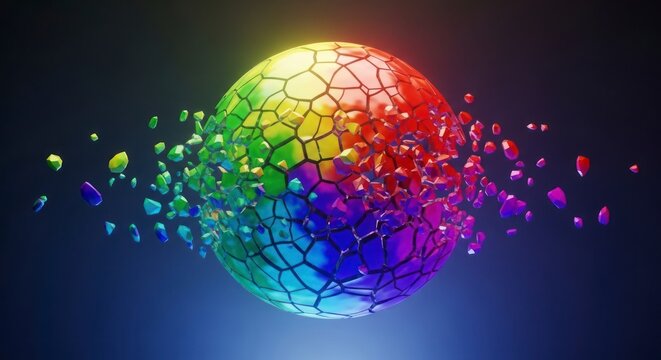 Vibrant Digital Network Globe Connection.