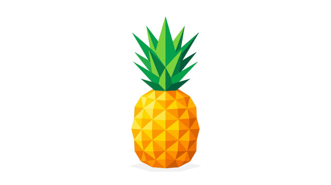 A brightly rendered geometric design of a pineapple showcasing a tropical fruit's refreshing appeal and its nutritional value symbolizing health and wellness for food lovers.