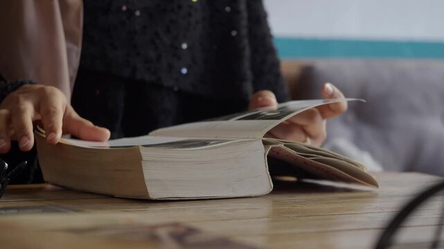 Reading in a cafe during the afternoon hours
