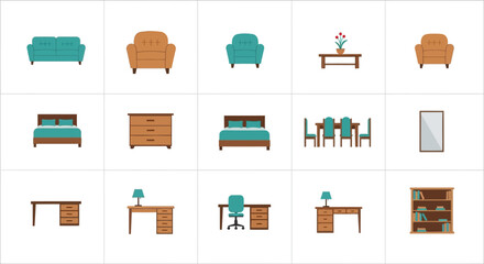 Modern Furniture Icons Collection © punduh