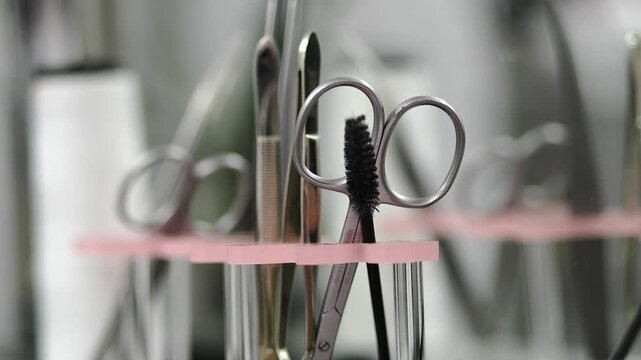 Tools for a hairstyling session at a salon