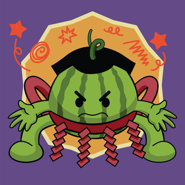 watermelon_sumo_food_sport_cute_character.eps