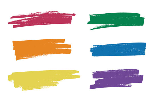 Set of brush paint stroke texture swatch Hand painted background Ink scribble dab clipart Paint smudge for tags and stamps design, beauty fashion poster