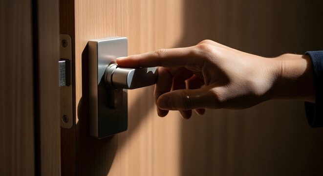 Person Rechecking Locked Door Multiple Times