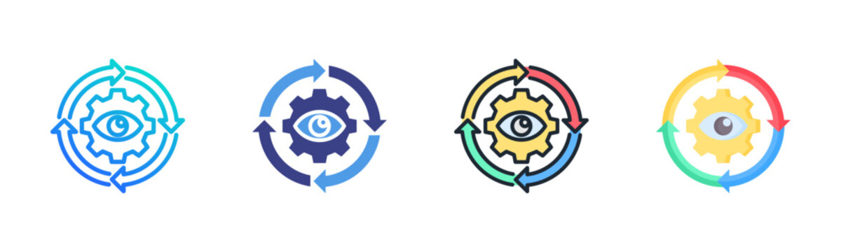 Visibility Icon Set Multiple Style Collection