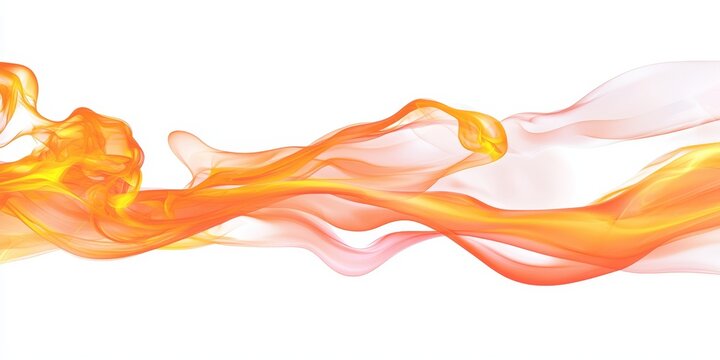 Isolated orange smoke effect on a white background.