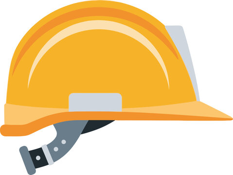Yellow safety hard hat for construction workers and industrial job site protection from falling objects and head injuries