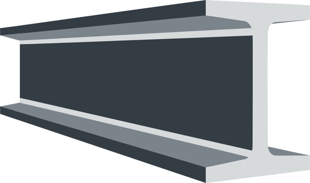 A realistic 3D illustration of a steel I-beam, a common structural component used in construction and engineering projects