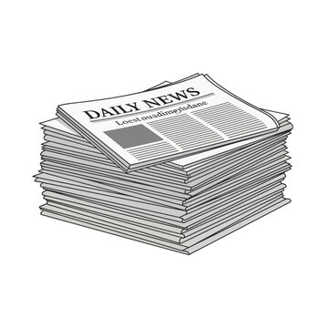 Stack of Daily News Newspapers, Information and Media Concept