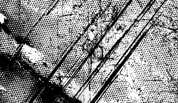 Old Film Texture with Scratches, Dust Noise and Vintage Glitch Lines. Realistic Black and White Overlay Grain Effect. PNG image 