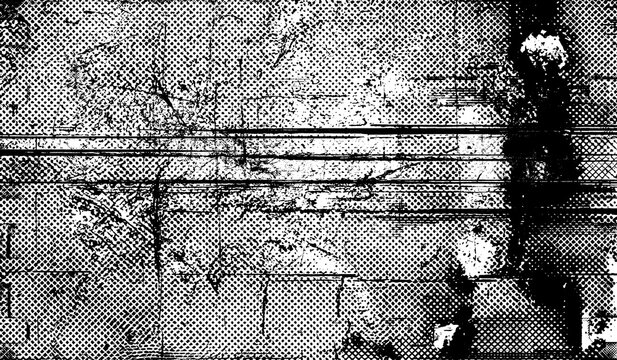 Old Film Texture with Scratches, Dust Noise and Vintage Glitch Lines. Realistic Black and White Overlay Grain Effect. PNG image 