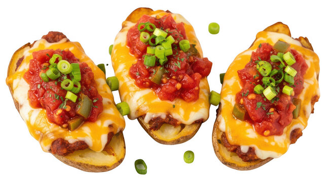 Three delicious mini pizzas with fresh toppings