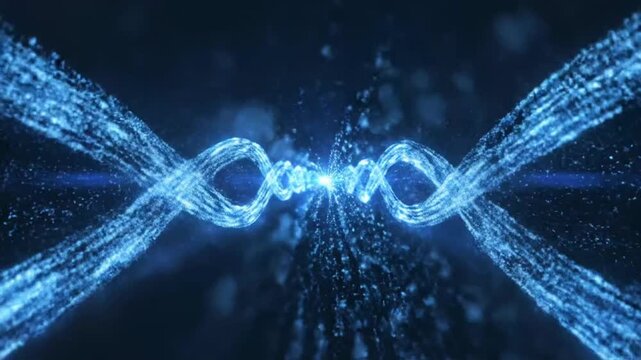 Explore the blue digital stream with abstract motion and futuristic elements in a unique display of movement and design
