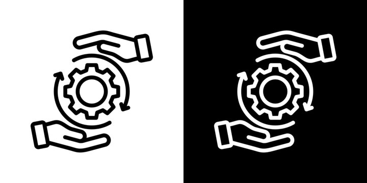 Management Icon Set Vector Collection Isolated In Black And White