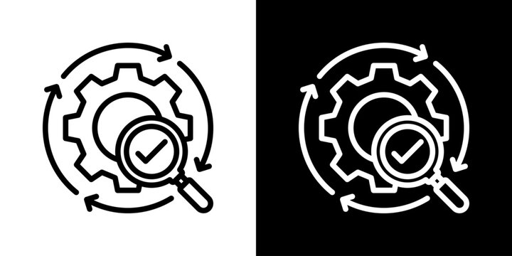 Process Icon Set Vector Collection Isolated In Black And White