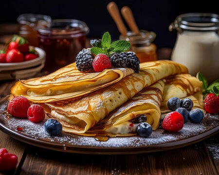 Crepes mit Fr&uuml;chte