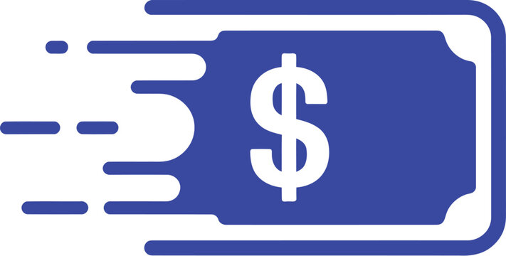 Fast money transfer service vector icon. quick payment, speedy cash, financial transaction symbol illustration design.