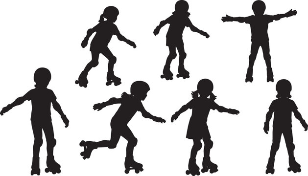 Kids Roller Skating on Quads