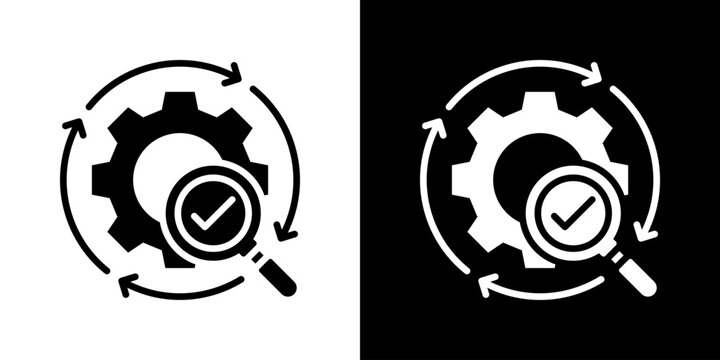 Process Icon Set Vector Collection Isolated In Black And White