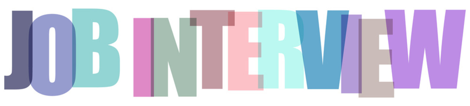 Job interview, career opportunity, employment concept, colorful text