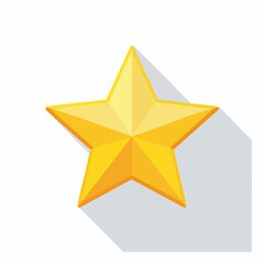 Obraz premium Golden Star Icon with Long Shadow