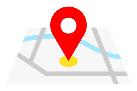 Simple map navigation UI vector with location pin and route