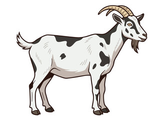 Fototapeta premium sacrificial goat side profile illustration for eid al-adha qurban vector