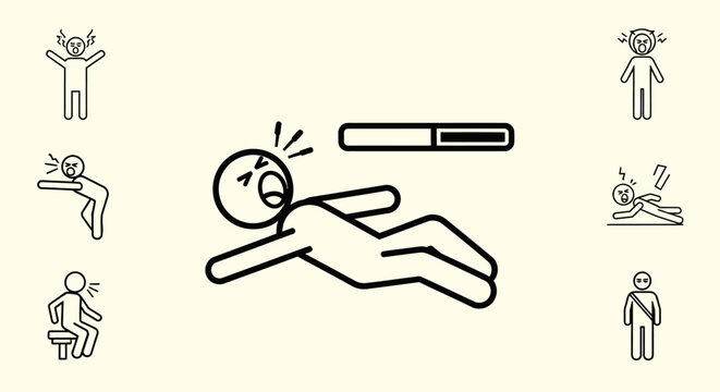 Person lying down in pain.