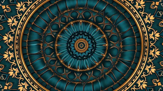 Ethnic floral pattern with vintage mandala elements