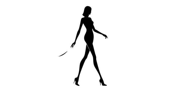 Silhouette of woman with knife.