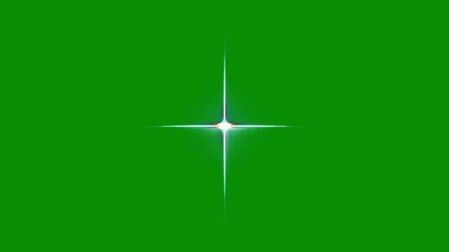Twinkle glitter star effect animation in 4K loop, white doodle cartoon blinking stars with transparent alpha background Sparkling Star Animation on Green Screen Background | Glowing Twinkling Star