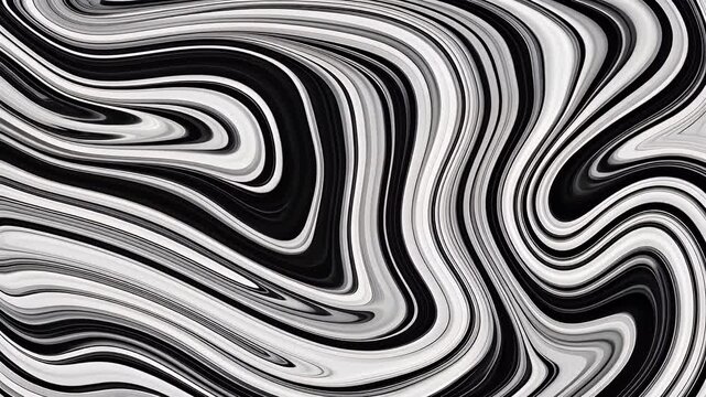 Black and white abstract wave pattern with flowing lines and artistic texture creating a seamless modern wallpaper design