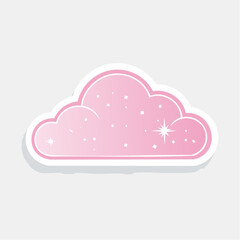 Fototapeta premium Pink Cloud with Stars and Sparkles