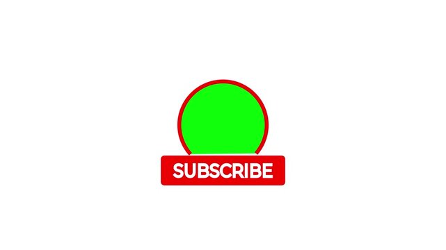 Subscribe button animation with green screen.social media subscribe button sign streaming, 2d animation subscribe bar.