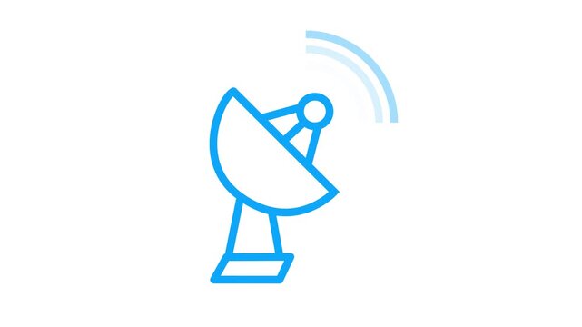 Satellite Dish Icon on white background. concep for design. Element for space design. Science space object