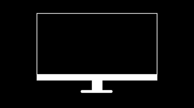 animated ui icon shows in bold font on a monitor display. Transparent background 4k