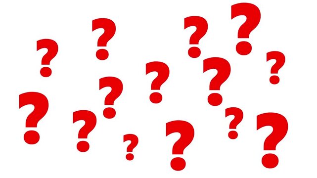 Several red question marks on a white background.